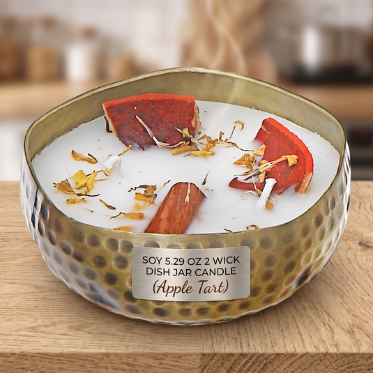 Soy 5.29 Oz 2 Wick Dish Jar Candle (Apple Tart)