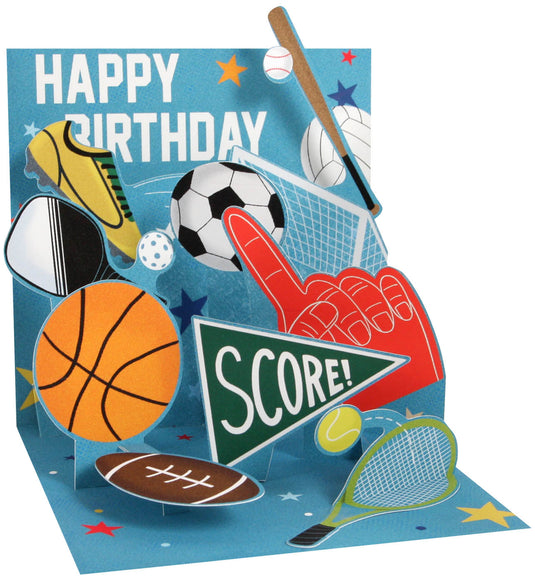 Birthday Sports Pop-Up Greeting Card