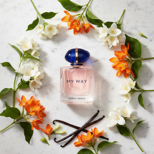 Armani My Way - Flat Lay with Fragrance Notes