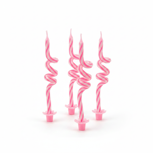 Pink Spiral Twist Candles