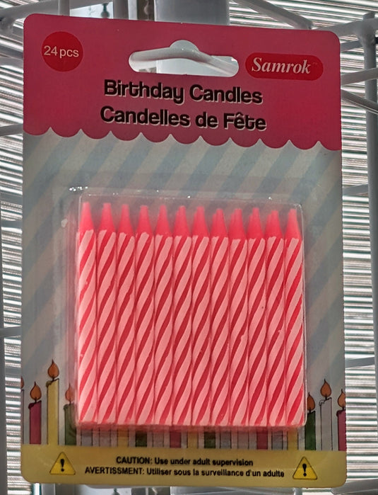 Candles Stripe Pink