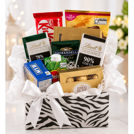 Elegant gourmet gift hamper arrangement