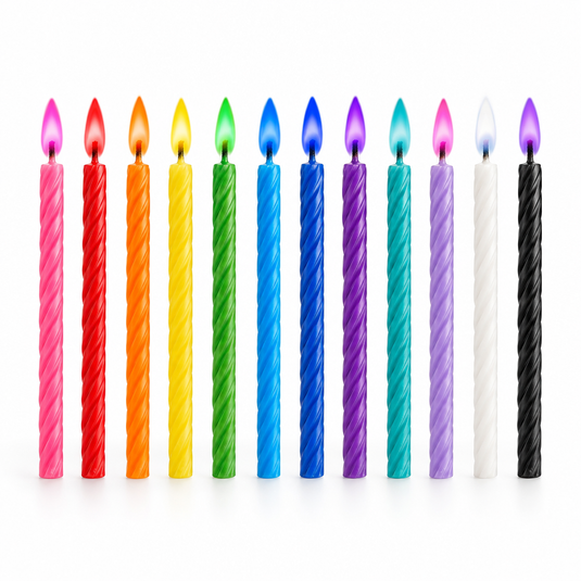 12 colored flame candles product photo