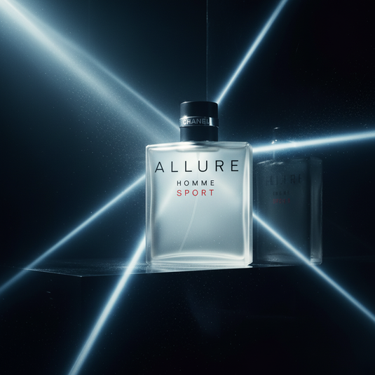 Chanel Allure Homme Sport - Cinematic dark background