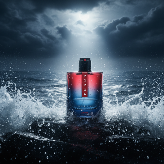 Prada Luna Rossa Ocean Eau de Parfum stormy ocean cinematic shot
